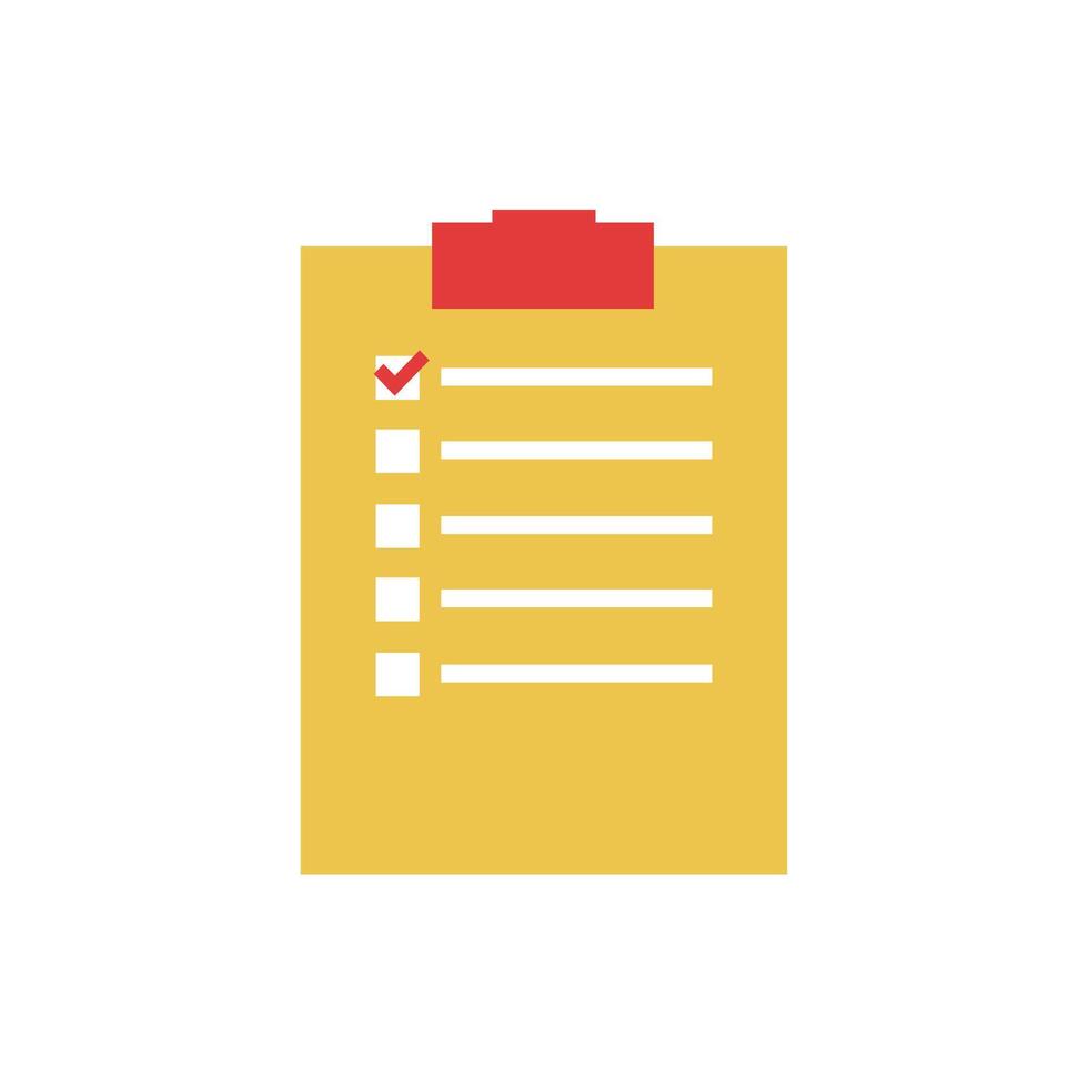 checklist icoon. vlak kleur ontwerp. klembord vector illustratie.