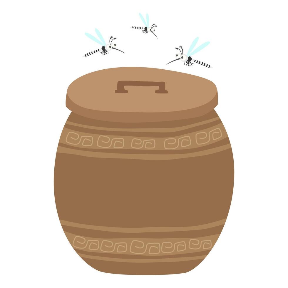 dichtbij een water pot naar controle mug larve vector