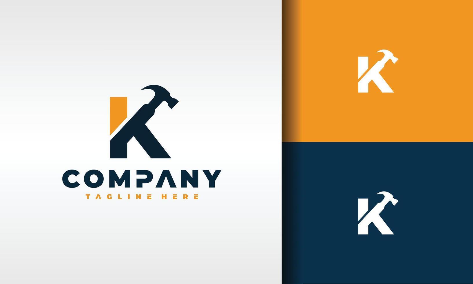 eerste brief k hamer logo vector