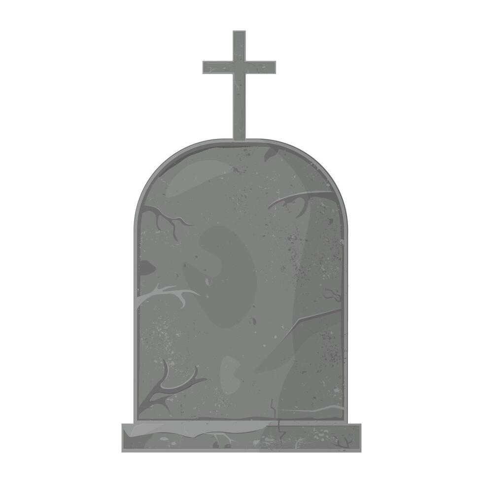 vector illustratie van een begraafplaats grafsteen in tekenfilm stijl. graf kruisen en monumenten
