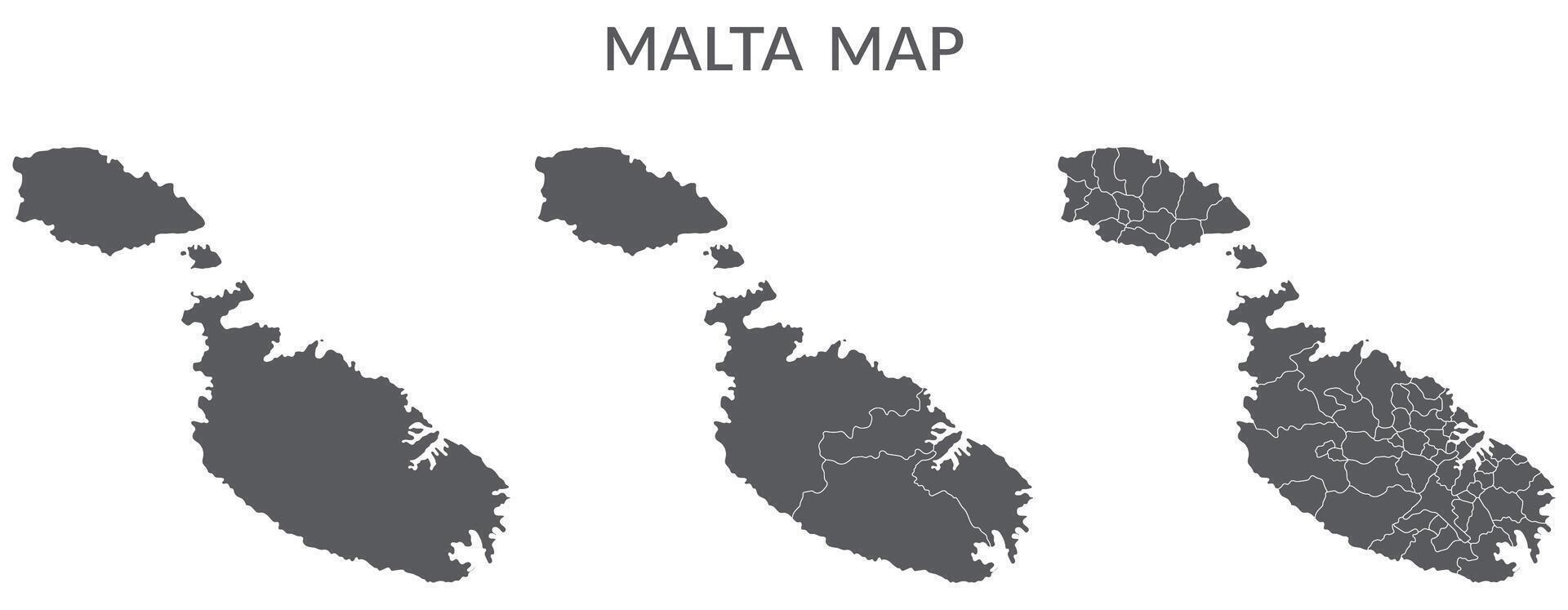 Malta kaart. kaart van Malta in grijs reeks vector