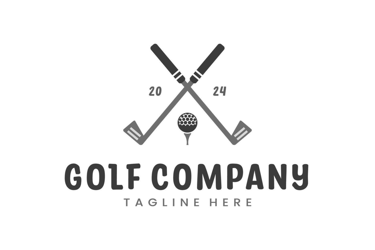 modern vlak ontwerp uniek golf bal club grafisch logo sjabloon en minimalistische golfen logo concept vector