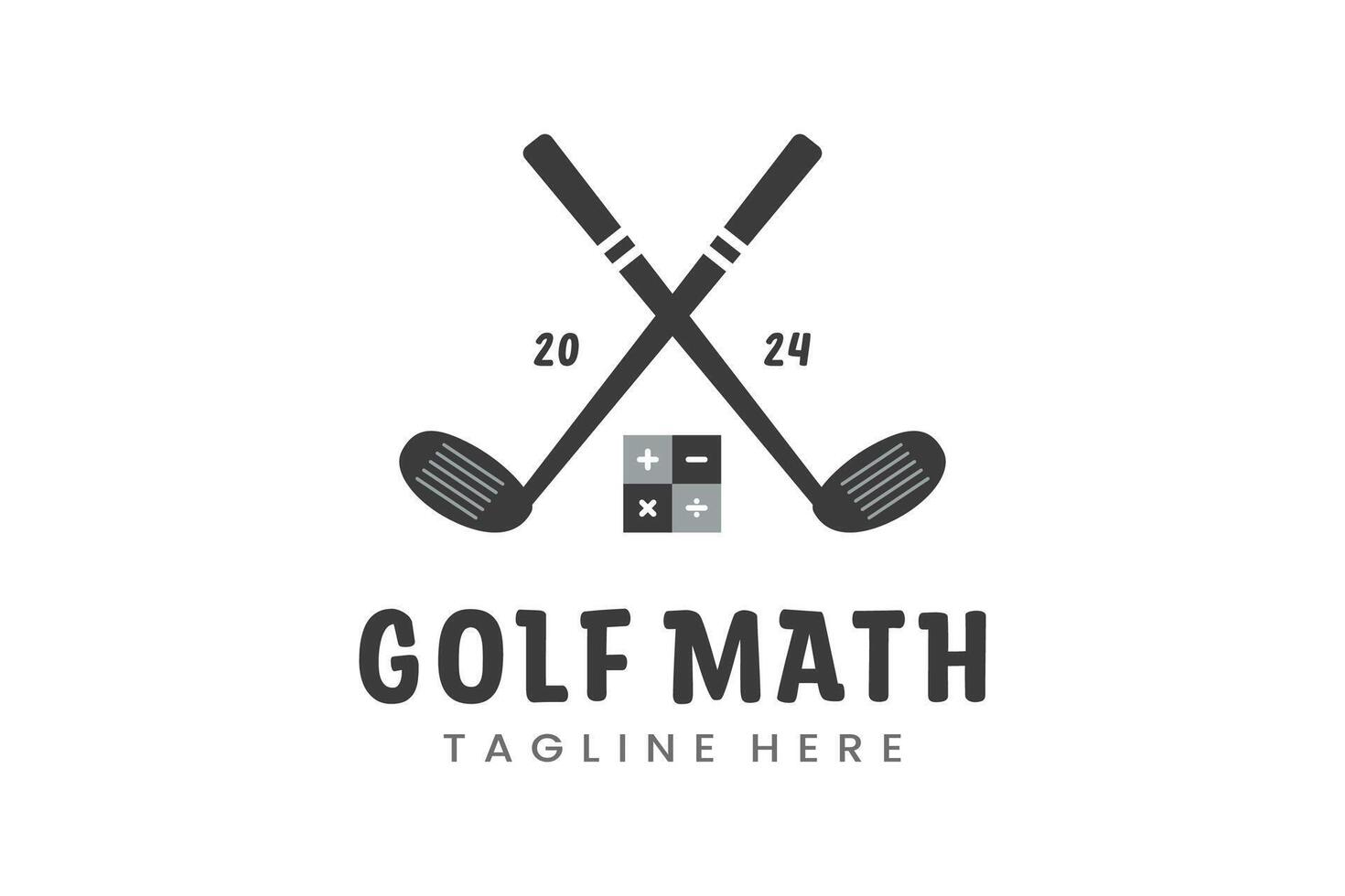 modern vlak ontwerp uniek wiskunde golf bal club grafisch logo sjabloon minimalistische golfen logo vector