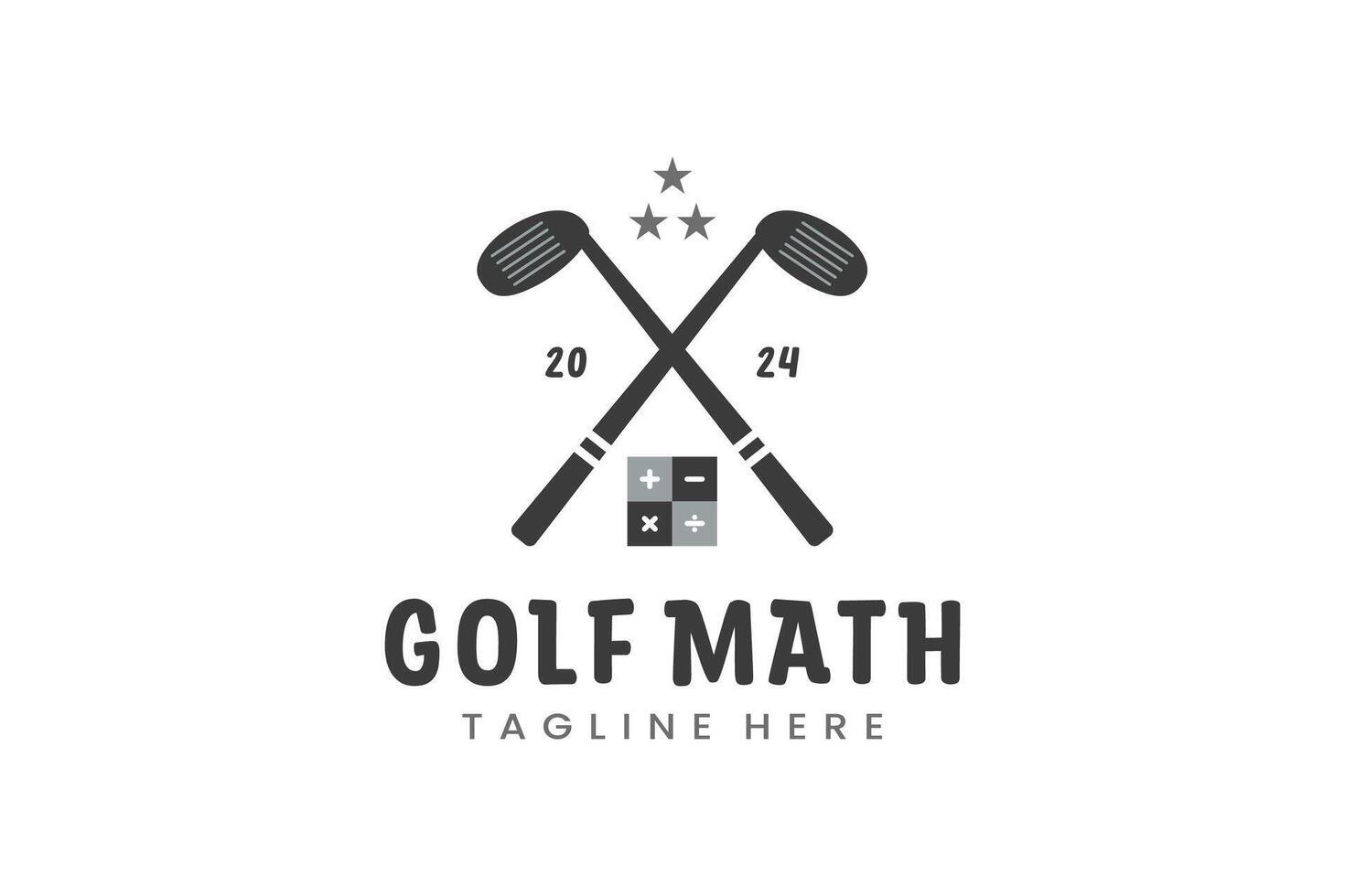 modern vlak ontwerp uniek wiskunde golf bal club grafisch logo sjabloon minimalistische golfen logo vector