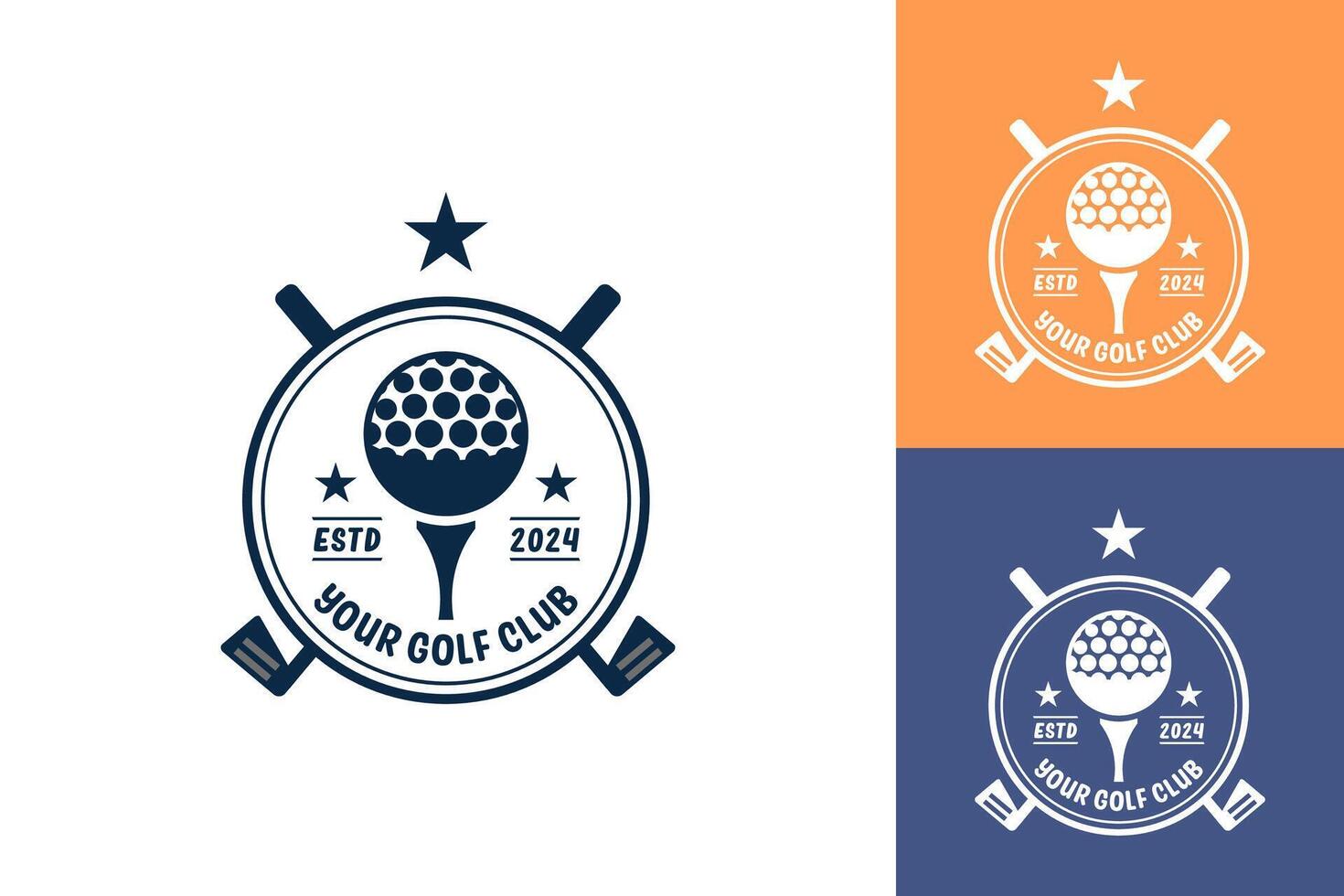 modern vlak ontwerp uniek golf bal club grafisch logo sjabloon en minimalistische golfen logo concept vector