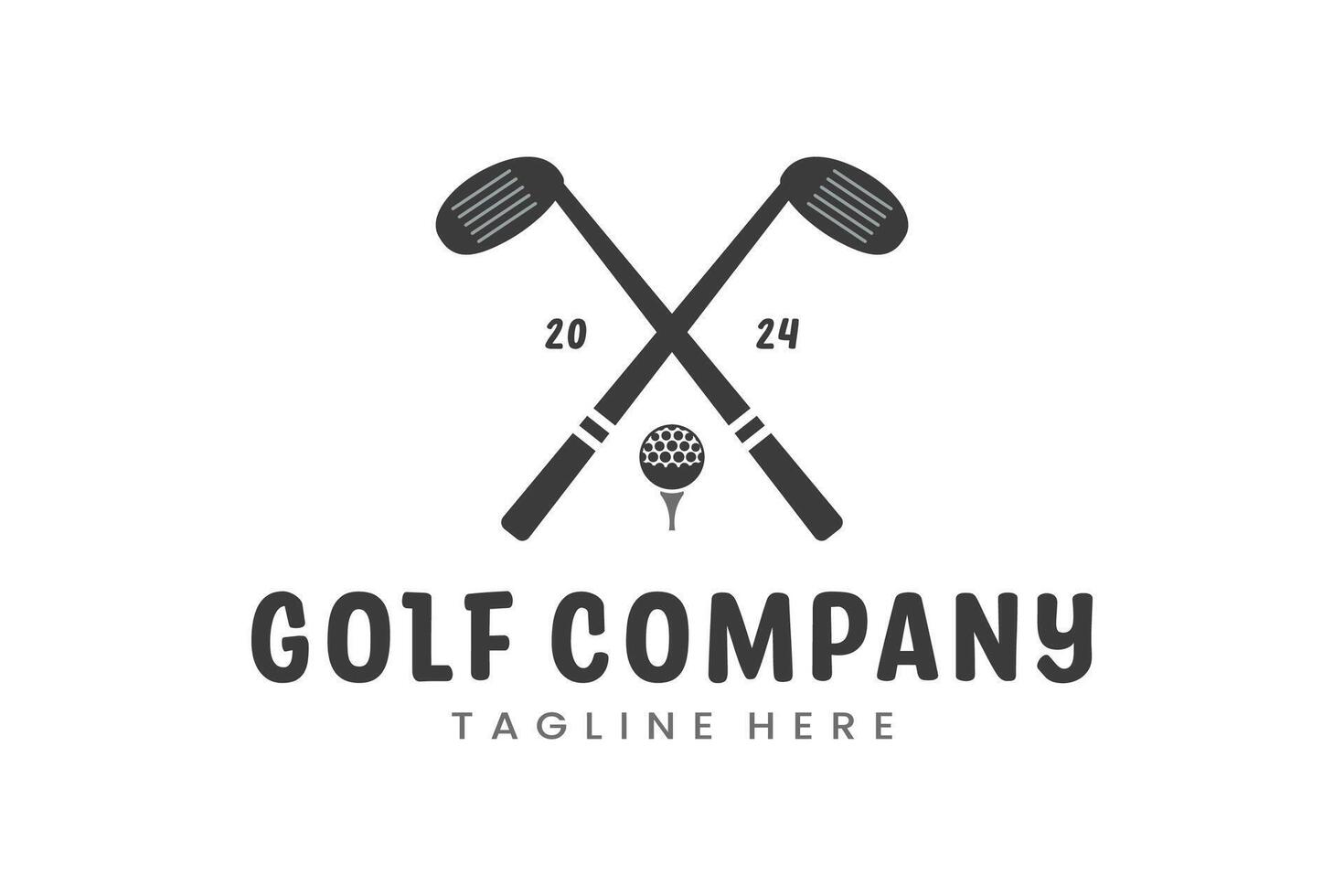 modern vlak ontwerp uniek golf bal club grafisch logo sjabloon en minimalistische golfen logo concept vector