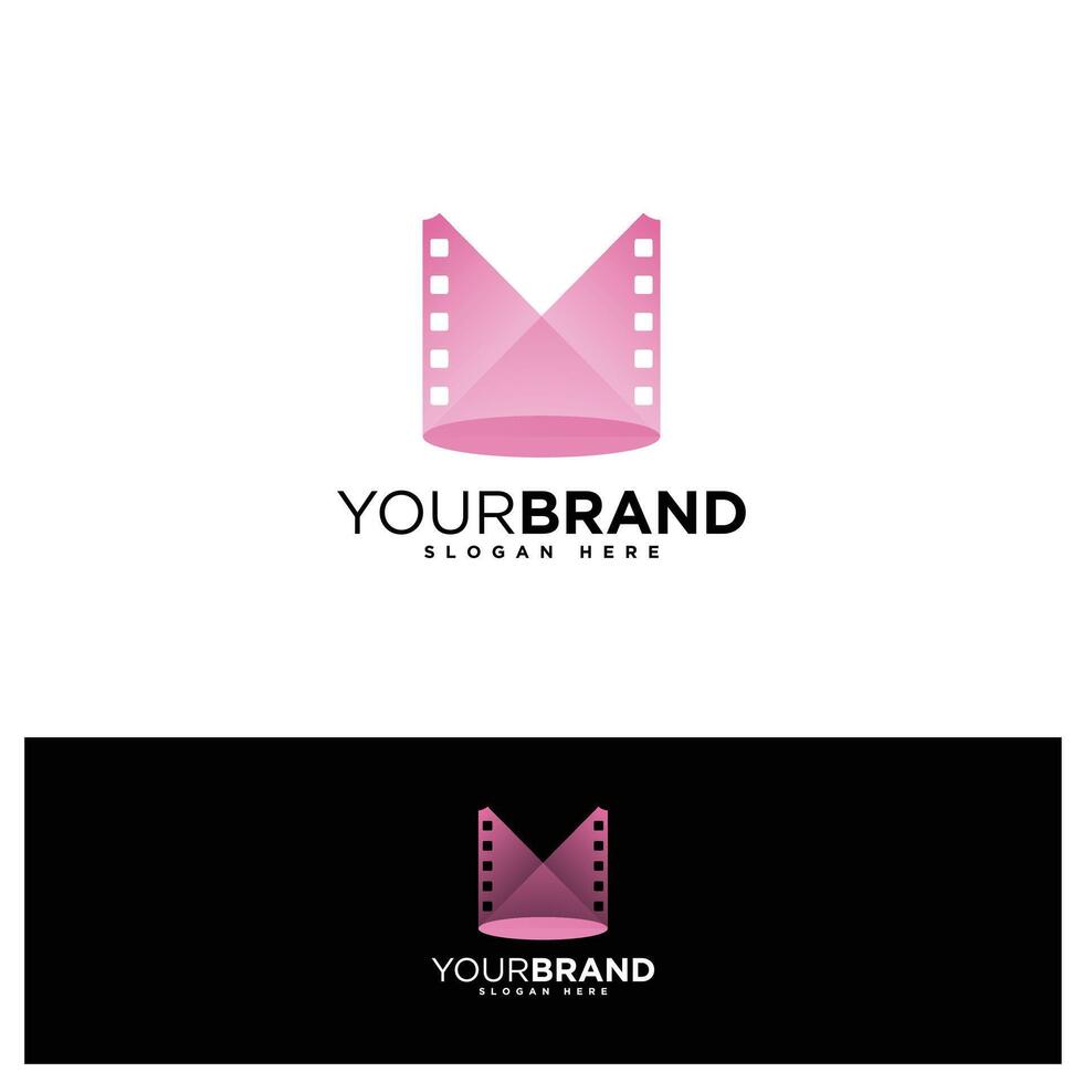 elegant brief m logo voor strip film logo ontwerp concept vector