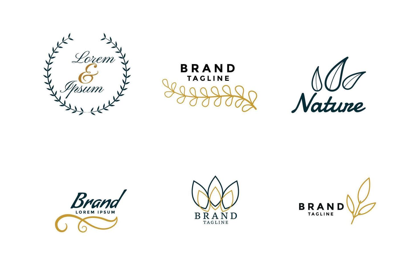 mooi natuur logos of bruiloft monogrammen verzameling vector