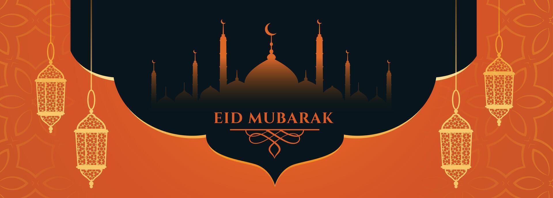 traditioneel eid mubarak festival wensen banier ontwerp vector