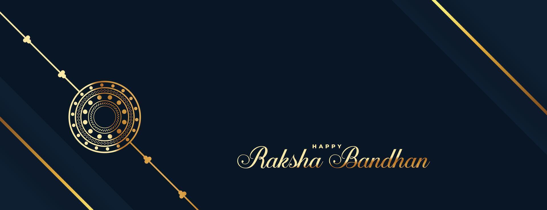 gelukkig raksha bandhan gouden rakhi festival banier vector