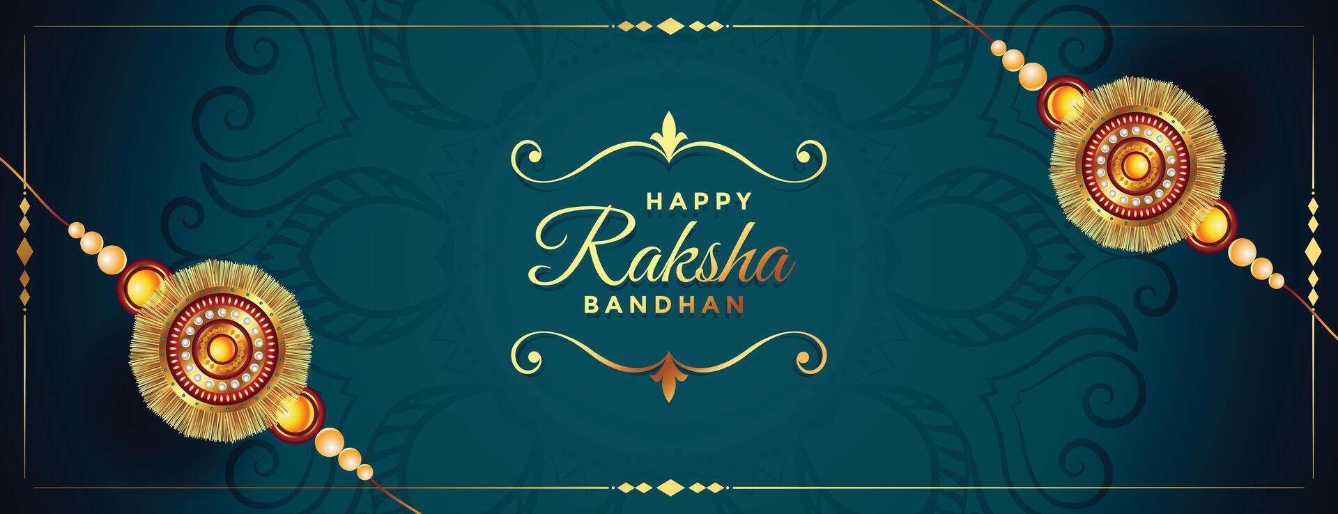 mooi rakhi banier voor gelukkig raksha bandhan vector