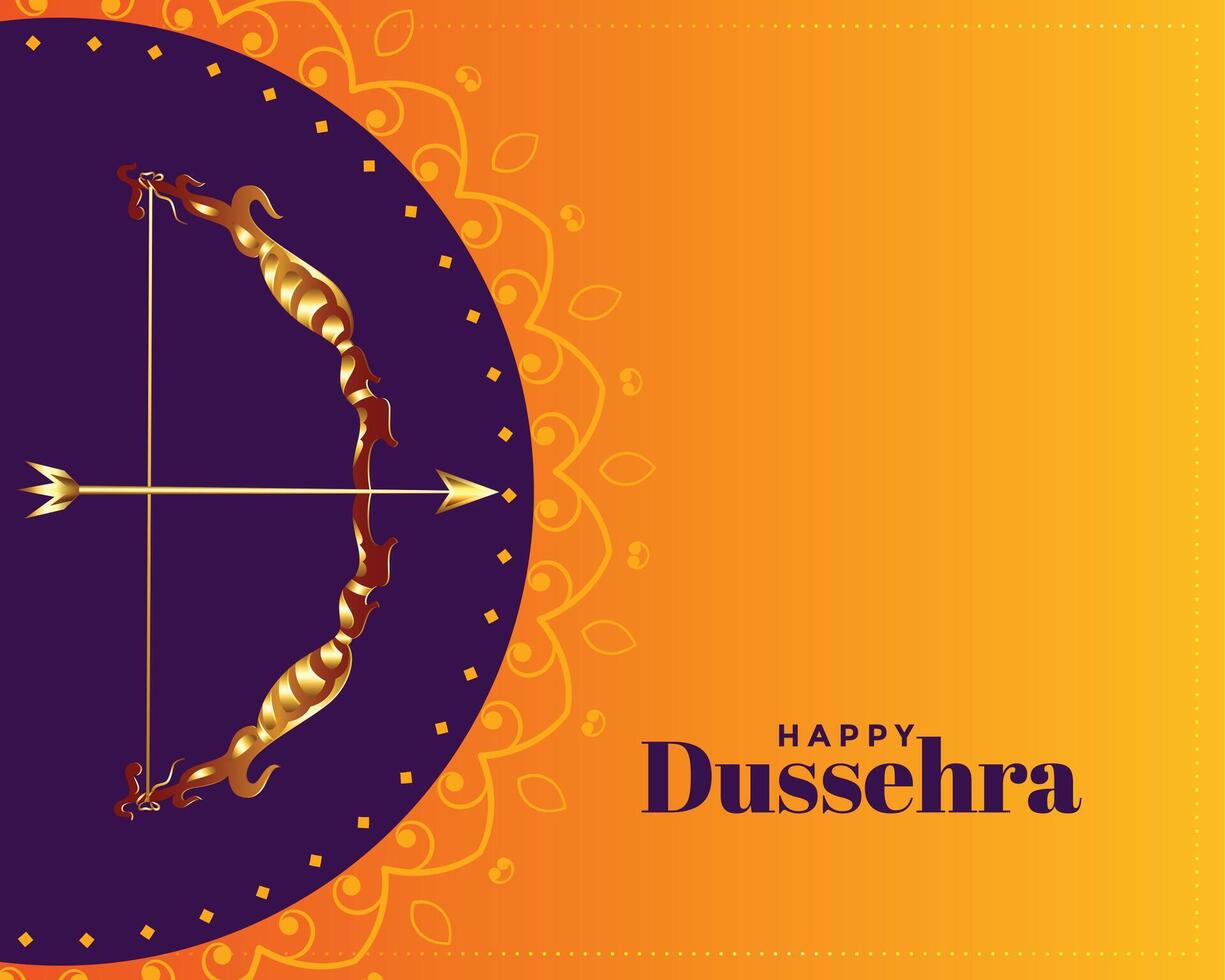 gelukkig dussehra decoratief groet kaart ontwerp vector