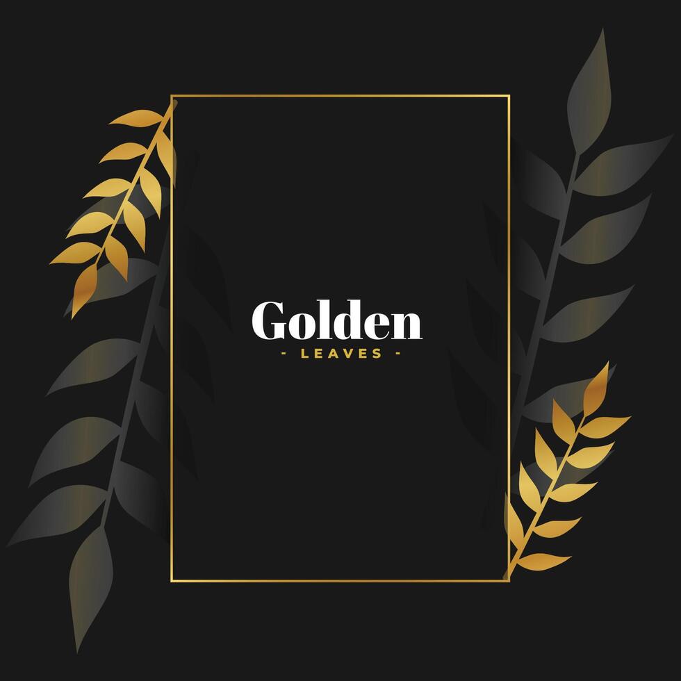 hand- getrokken gouden en zwart bladeren grafisch ontwerp vector