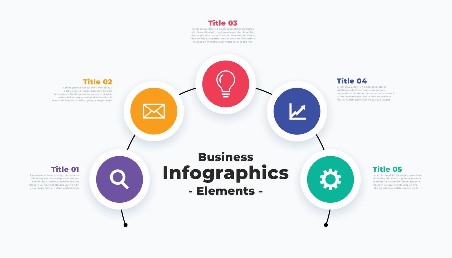 modern infographic sjabloon met vijf stappen of points vector