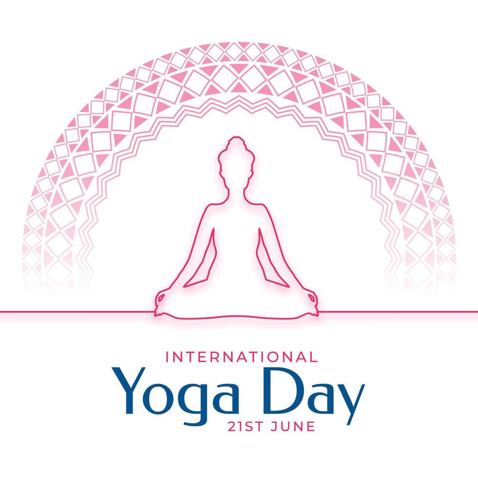 yoga dag viering met Dames mediteren achtergrond vector