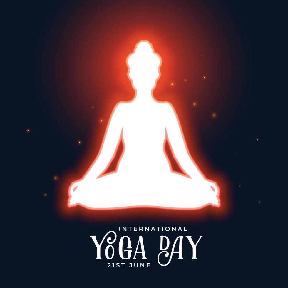 yoga dag vrede meditatie gloeiend energie achtergrond vector