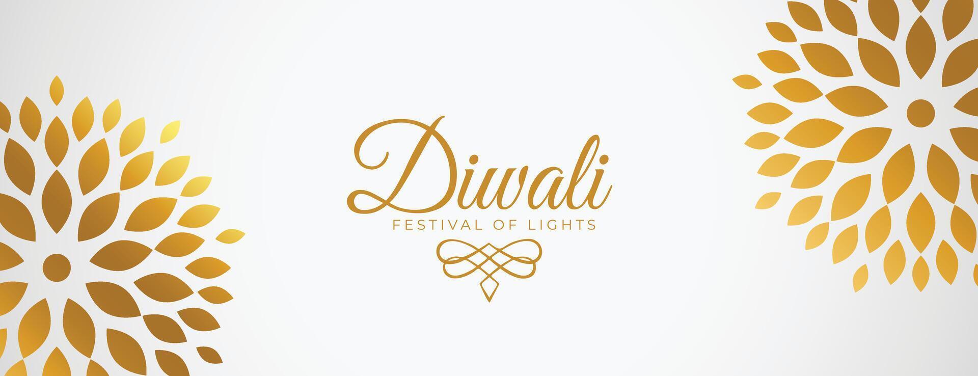 elegant gelukkig diwali festival banier in bloemen concept vector