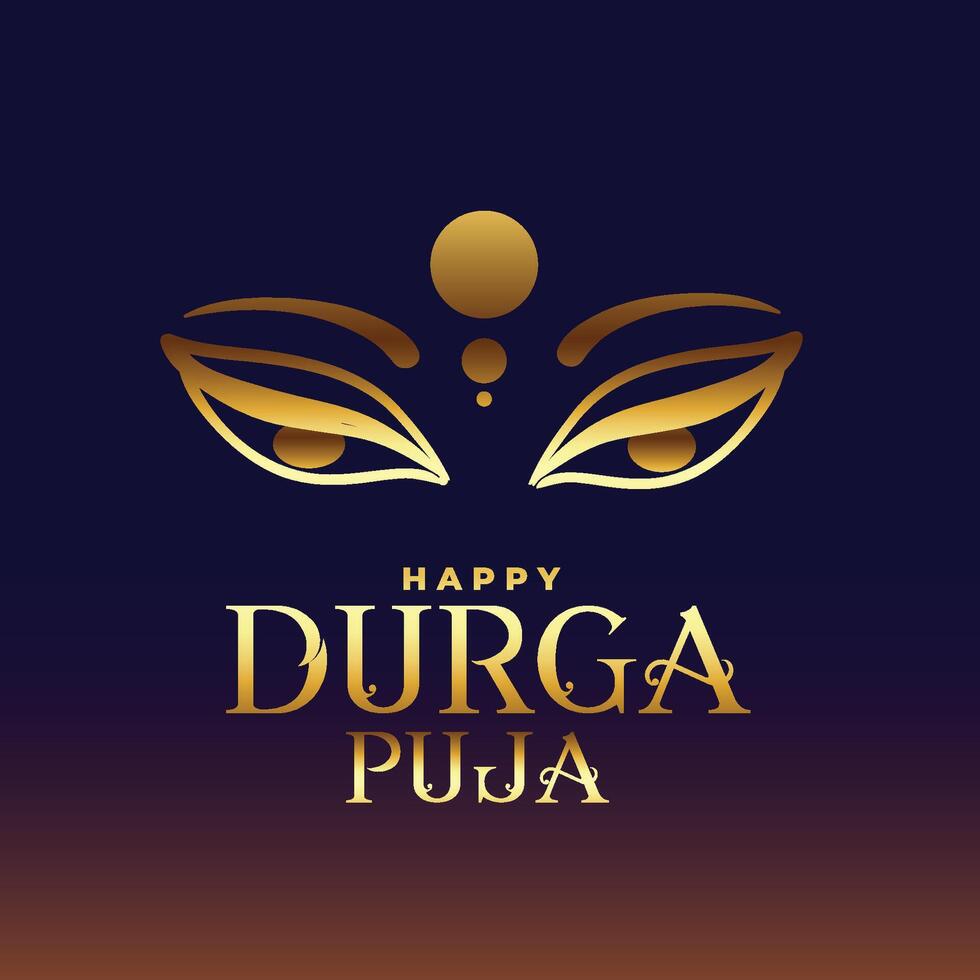 gelukkig durga pooja navratri festival gouden wensen kaart ontwerp vector