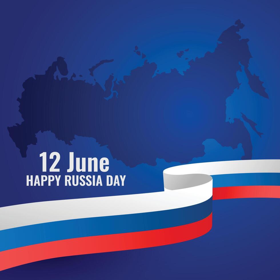 gelukkig Rusland dag patriottisch poster ontwerp met vlag vector