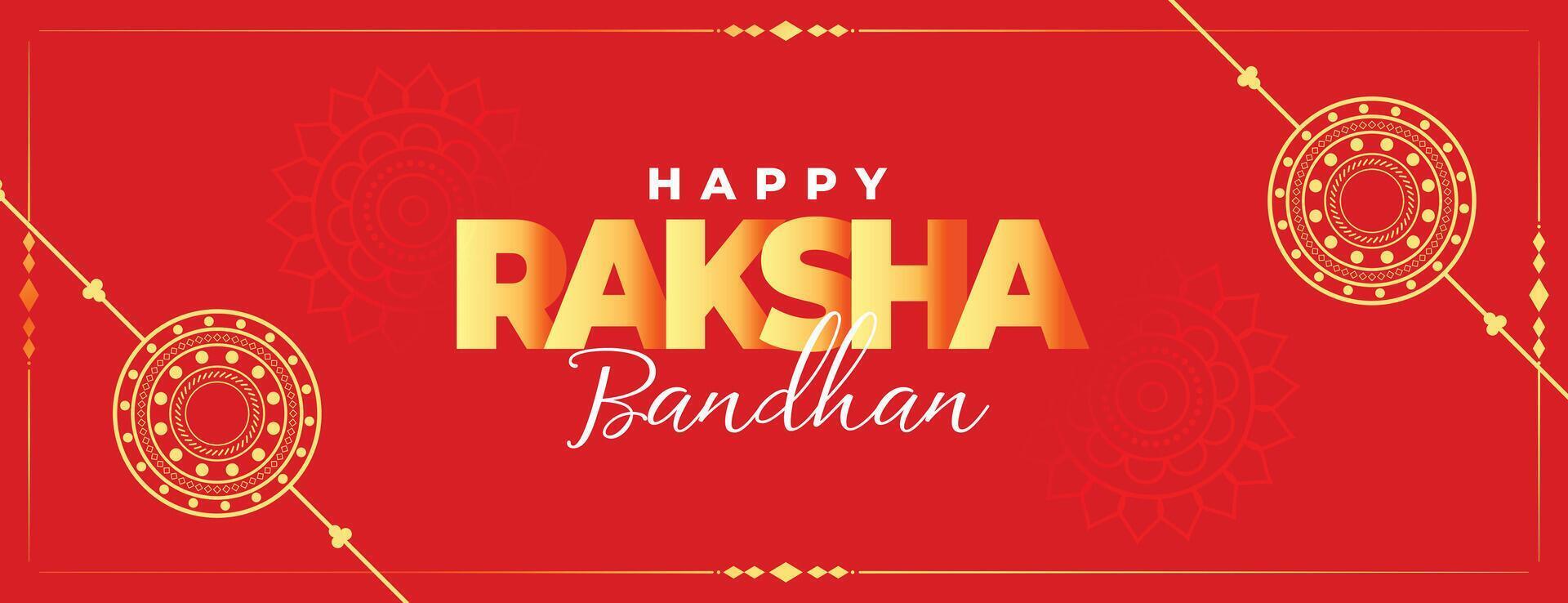 gelukkig raksha bandhan rood traditioneel banier ontwerp vector