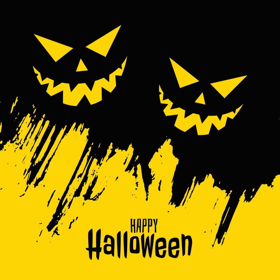 gelukkig halloween kaart met eng spookachtig gezicht vector