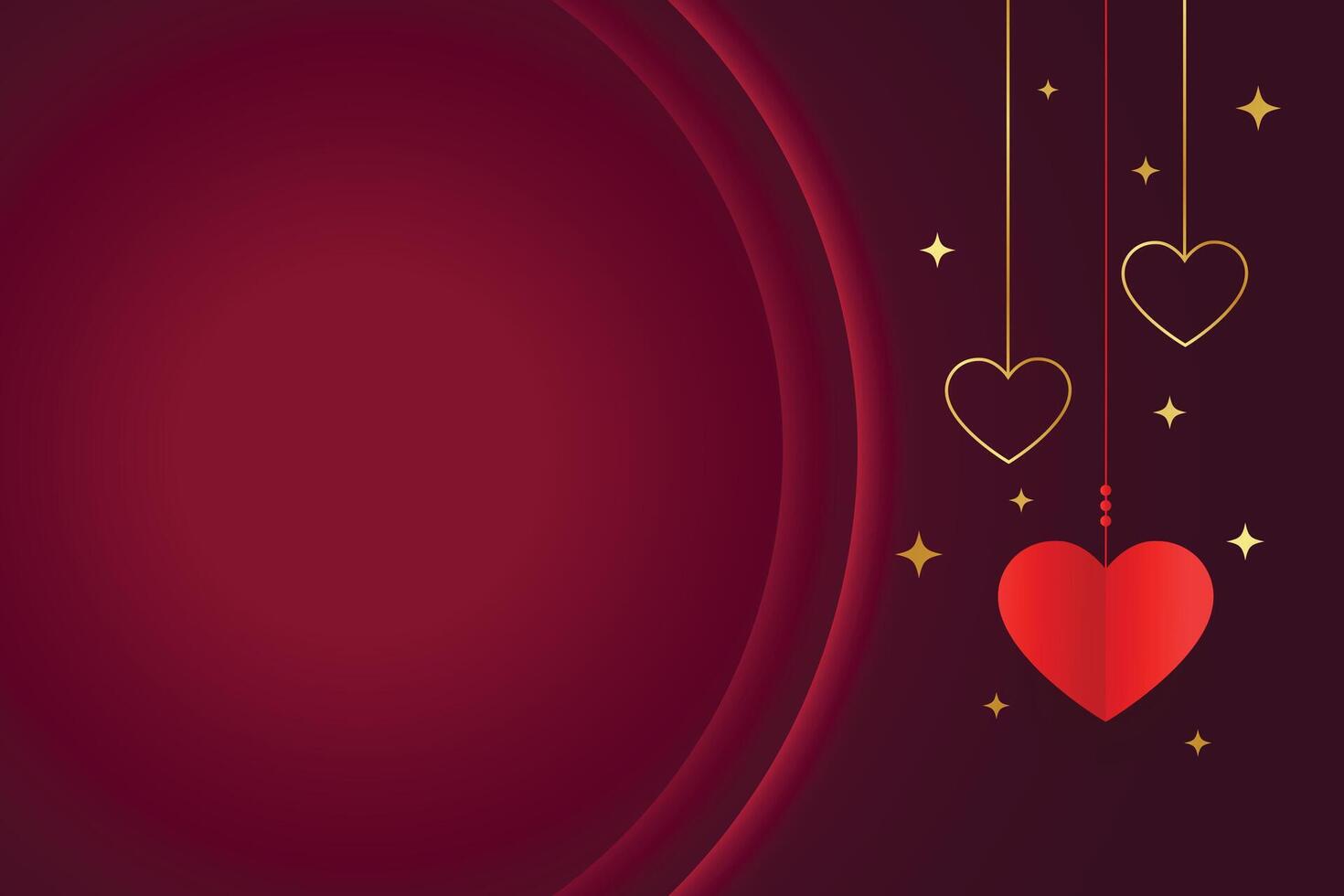 papier stijl hangende harten voor Valentijnsdag dag met tekst ruimte vector