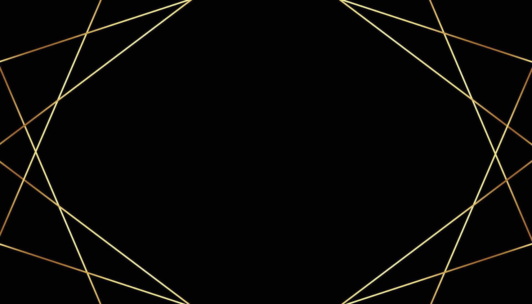 zwart premie achtergrond met gouden meetkundig lijnen ontwerp vector