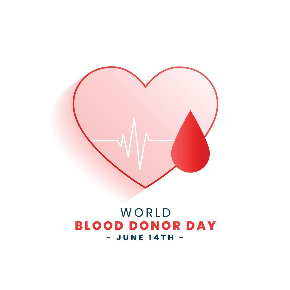 wereld bloed schenker dag met hart en laten vallen van bloed vector
