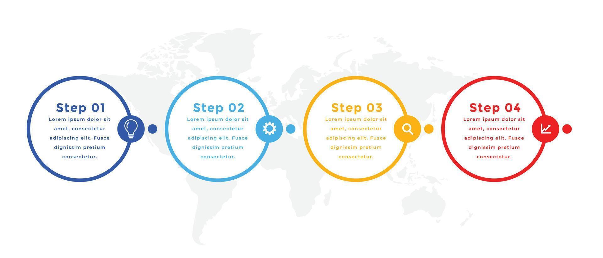 vier stappen cirkel infographic sjabloon ontwerp vector