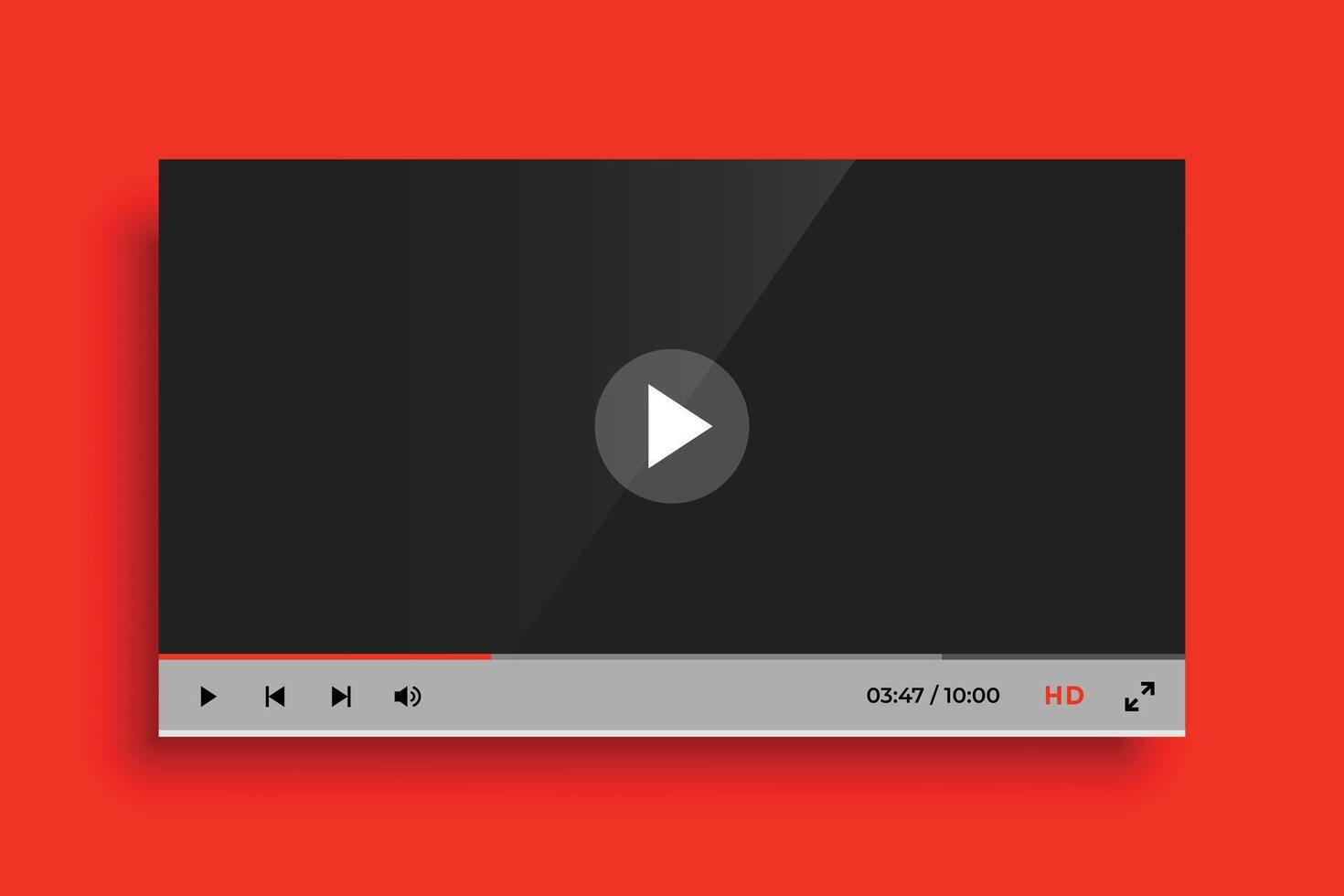 rood modern video speler sjabloon ontwerp vector