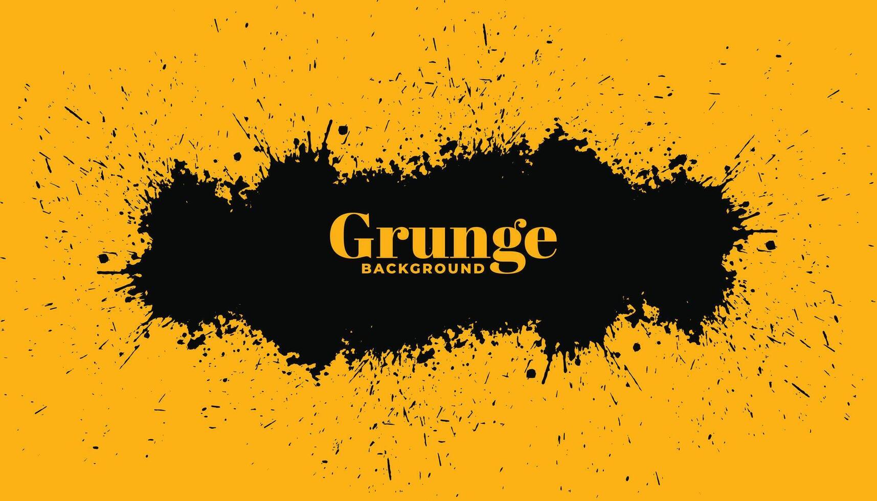 geel backgorund met zwart grunge geklater vector