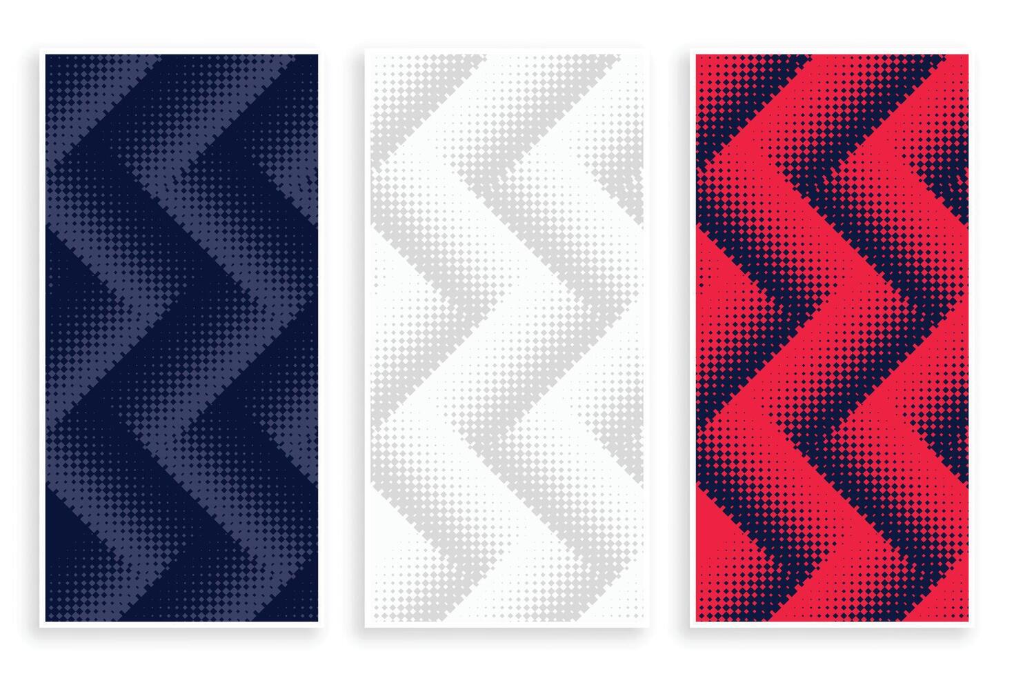 zigzag halftone banners reeks in wit rood en zwart kleur vector