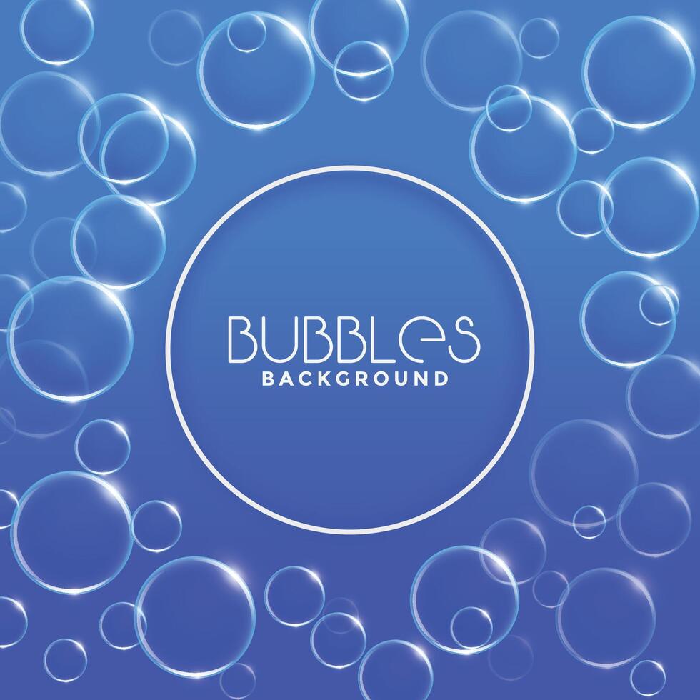 blauw water of zeep bubbels achtergrond ontwerp vector