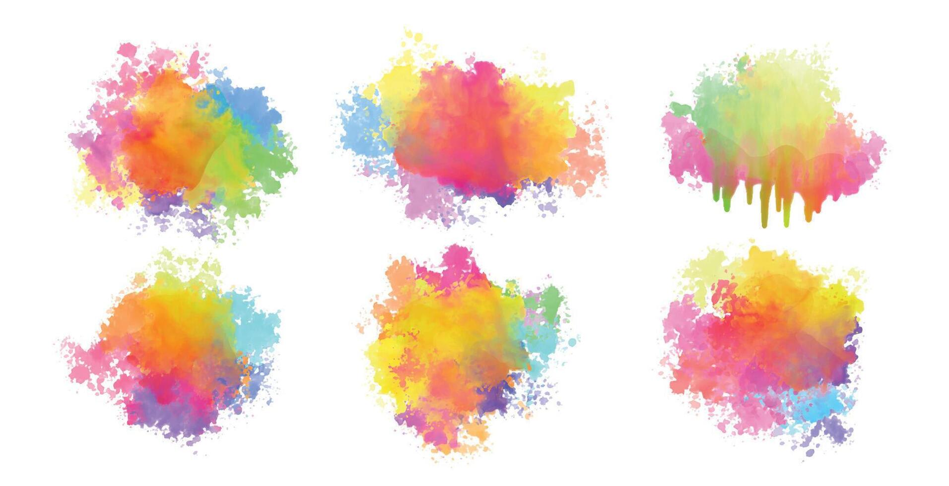 abstract reeks van kleurrijk waterverf spetters ontwerp vector
