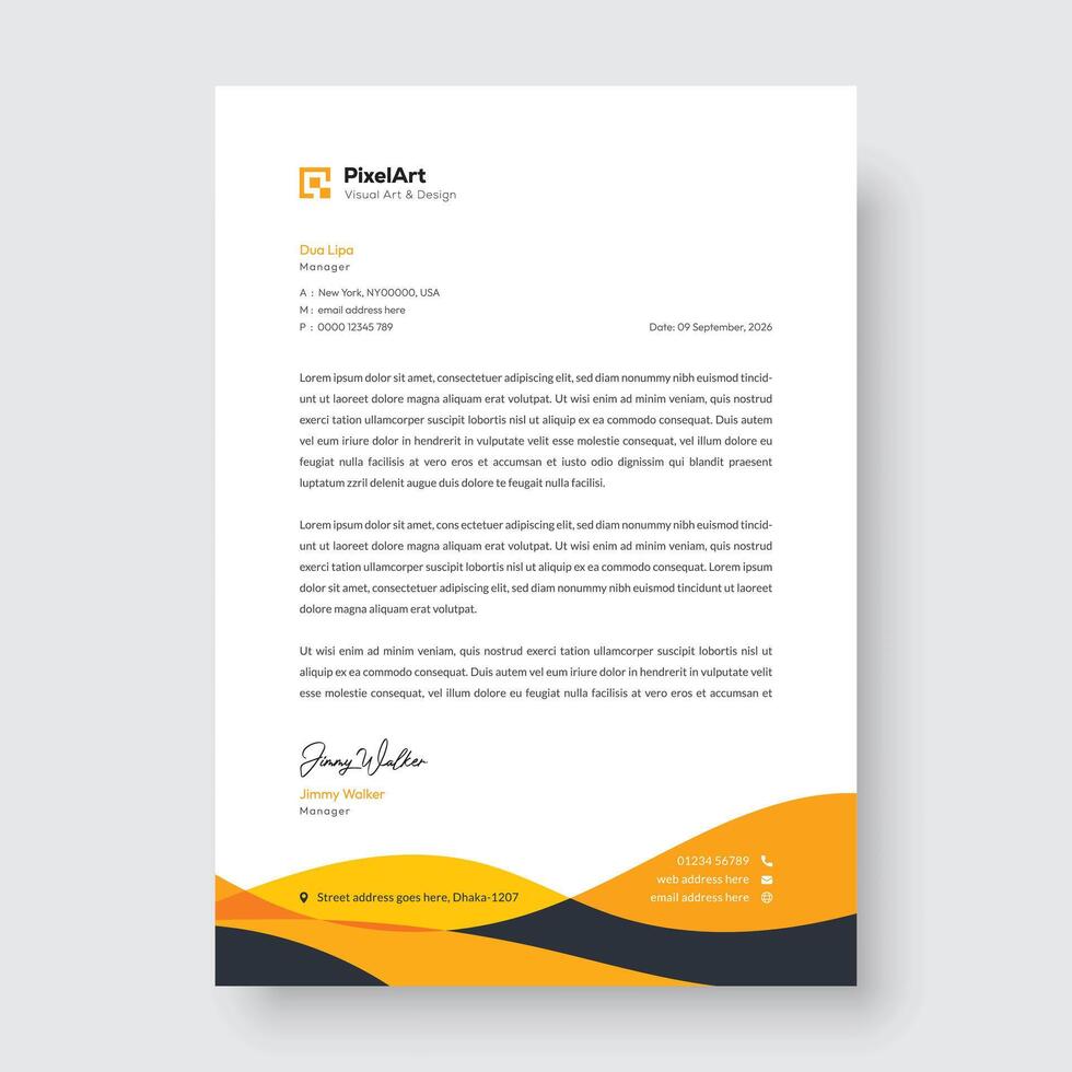 schoon en professioneel zakelijke modern briefhoofd ontwerp, creatief modern brief hoofd ontwerp sjabloon vector