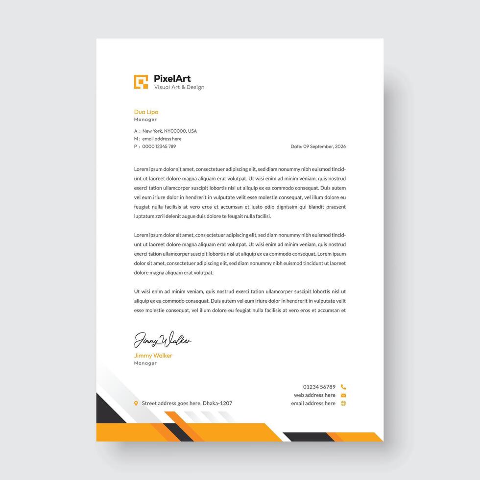 schoon en professioneel zakelijke modern briefhoofd ontwerp, creatief modern brief hoofd ontwerp sjabloon vector