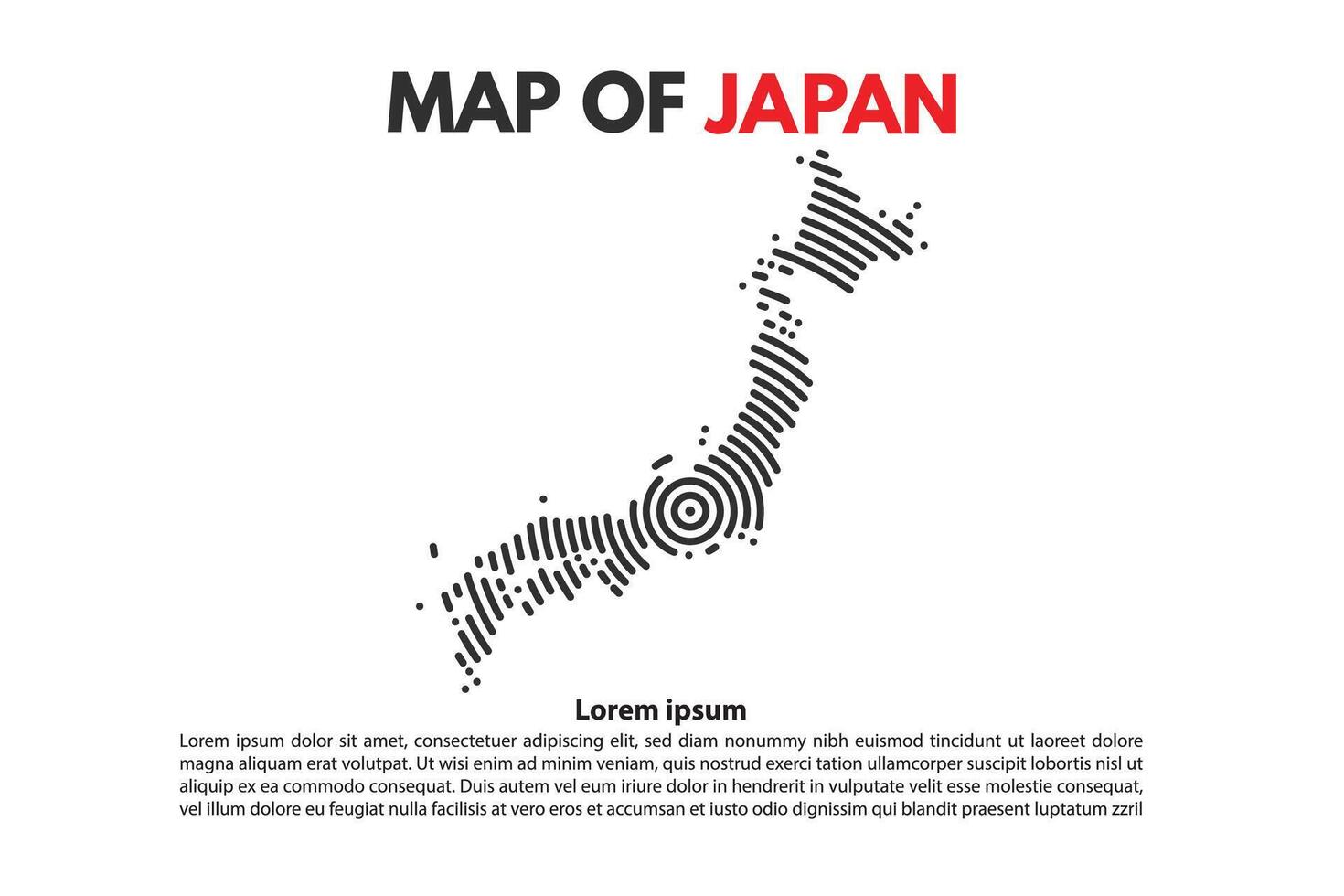 spiraal kaart van Japan land vector vlak ontwerp illustratie . geschikt voor inhoud element of achtergrond modern