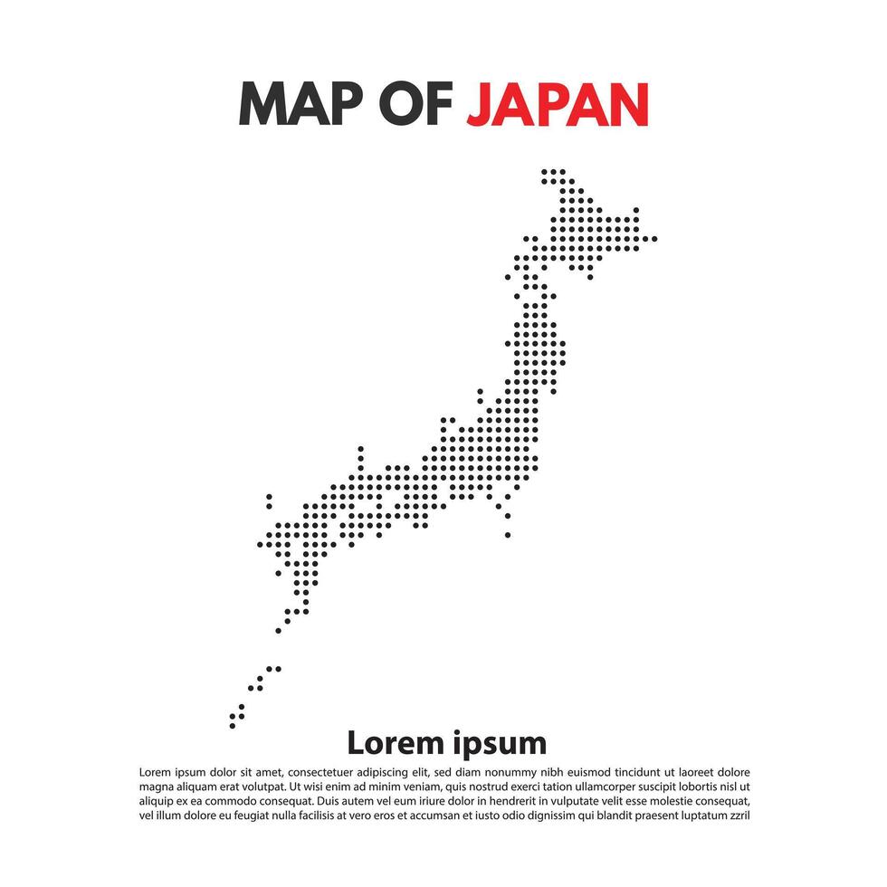 Japan kaart eiland stippel stijl vlak vector ontwerp bewerkbare . geschikt voor inhoud element of achtergrond modern