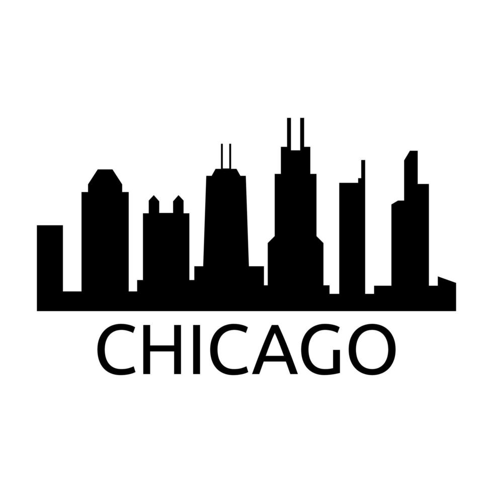 Chicago skyline op wit vector