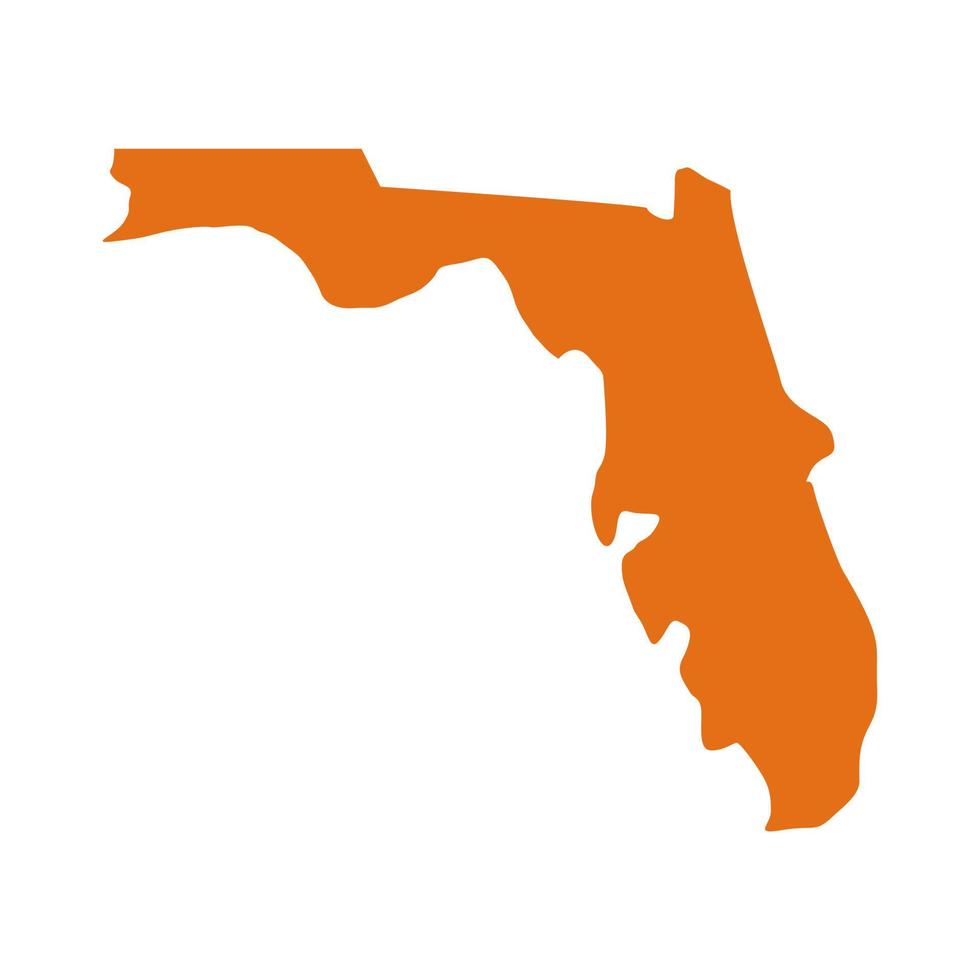 Florida kaart op witte achtergrond vector