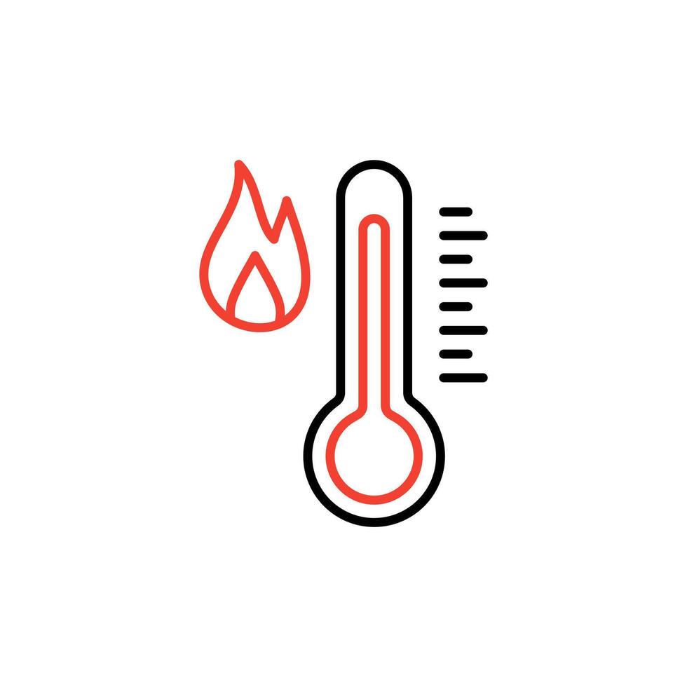 warmte thermometer icoon - vector meting symbool heet, koud, weer illustratie. icoon geïsoleerd Aan wit achtergrond,