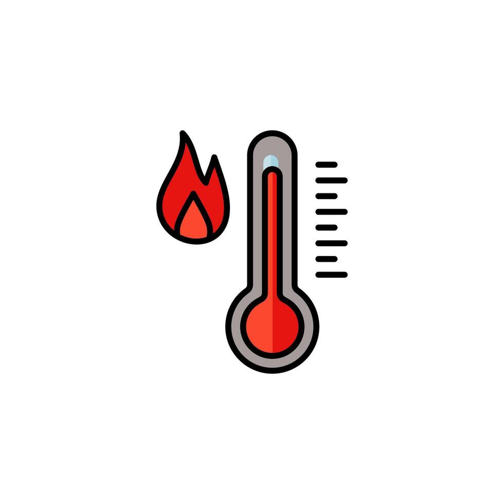 warmte thermometer icoon - vector meting symbool heet, koud, weer illustratie. icoon geïsoleerd Aan wit achtergrond,