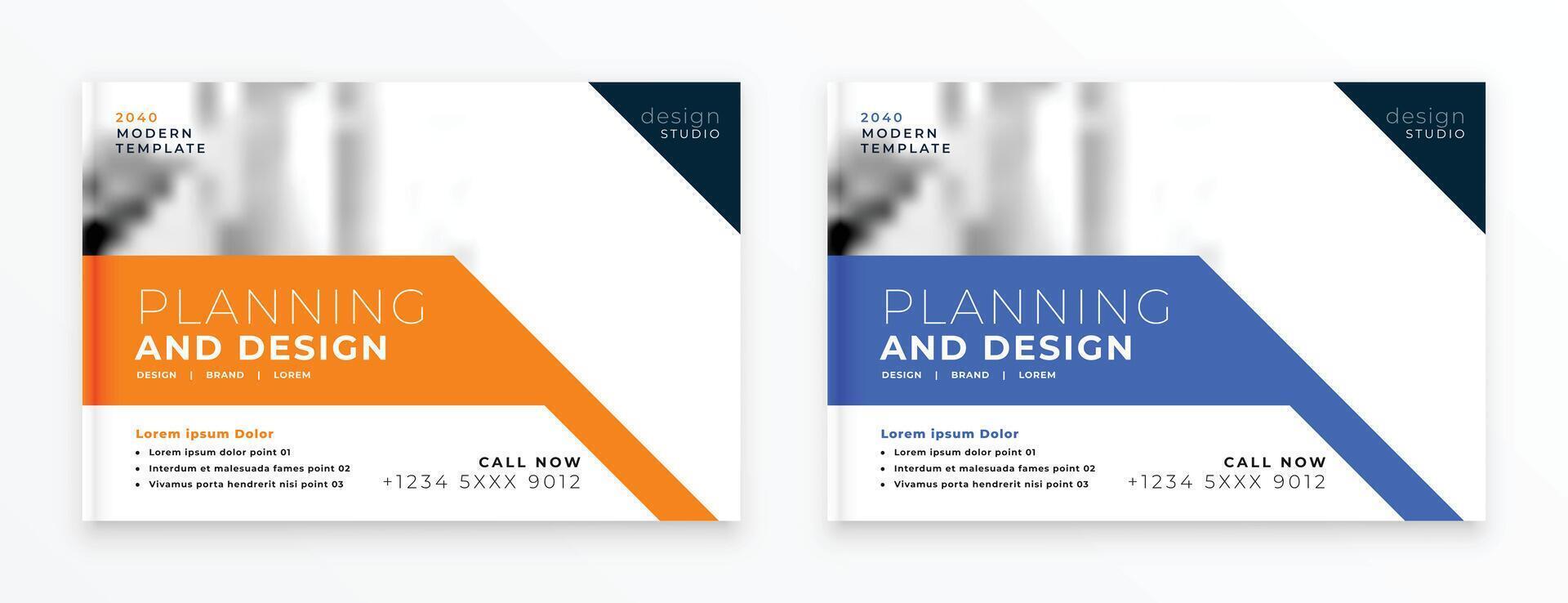 elegant oranje blauw modern brochure sjabloon vector