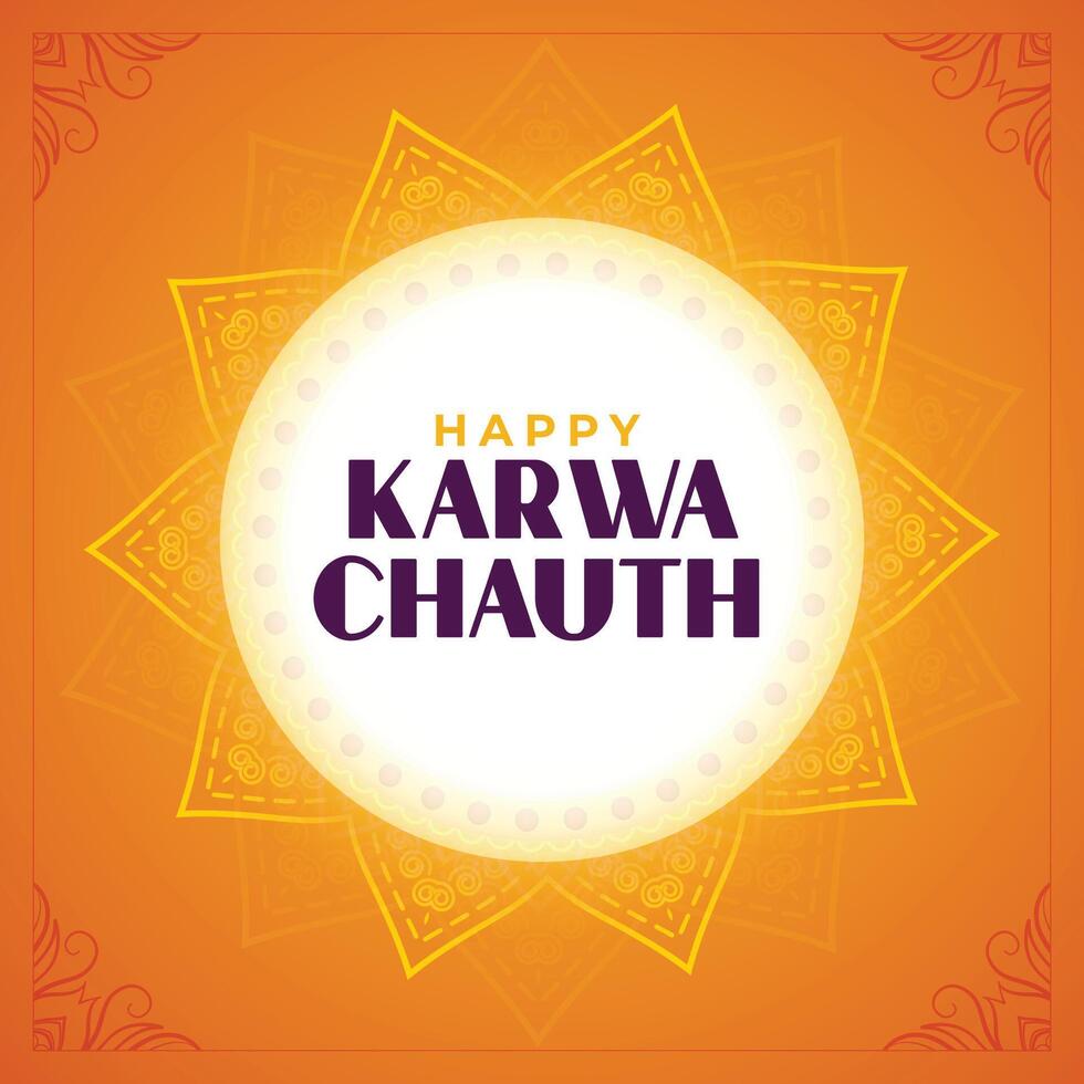 gelukkig karwa chauth abstract kaart van traditioneel Indisch festival vector
