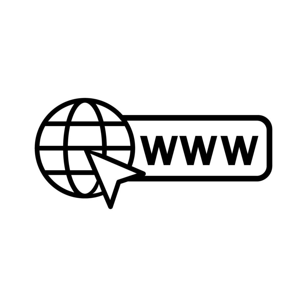 website vector icoon. www illustratie teken. plaats symbool. internet logo.