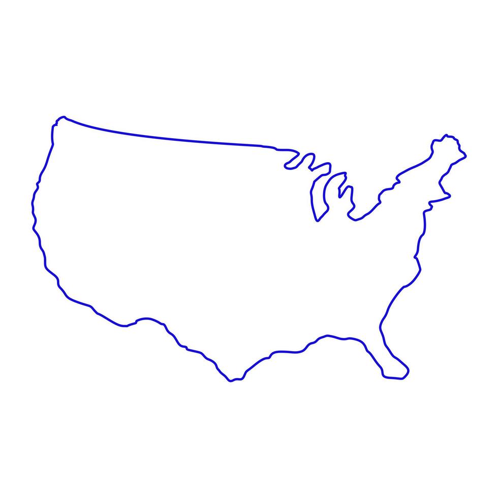 kaart van verenigde staten op witte achtergrond vector