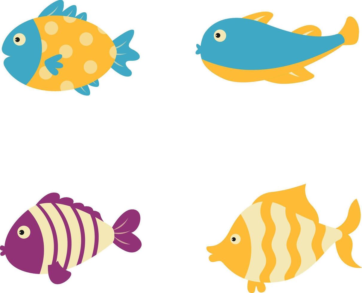 aanbiddelijk vis illustratie met schattig tekenfilm ontwerp. zee dier Aan een wit achtergrond vector
