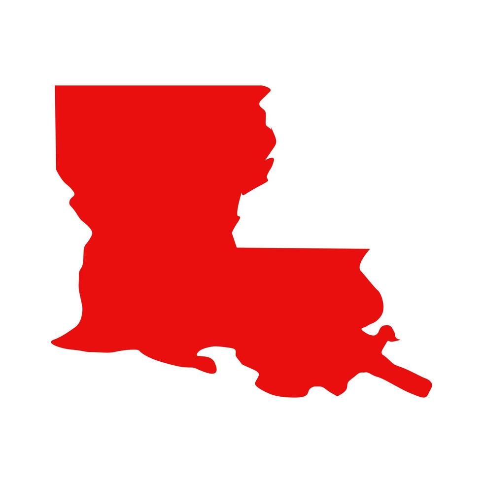 Louisiana kaart op witte achtergrond vector