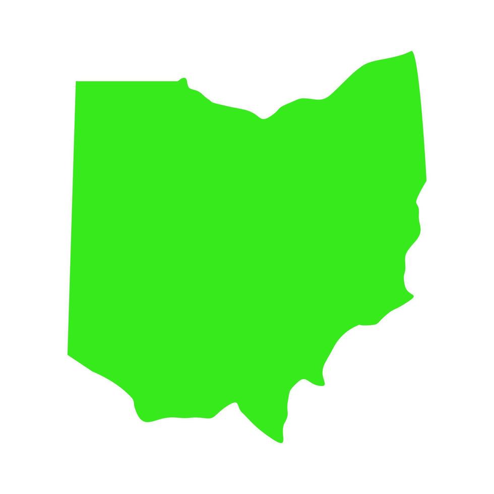 Ohio kaart op witte achtergrond vector