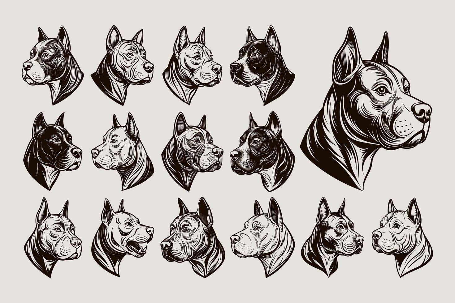 ai gegenereerd kant visie van vlak pitbull hond hoofd illustratie ontwerp reeks vector
